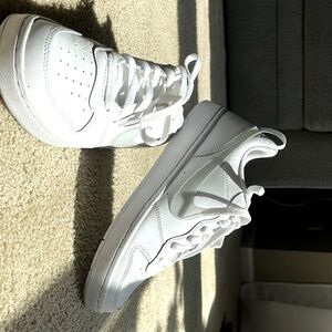 Nike all white with light gray swoosh. Very clean worn once.